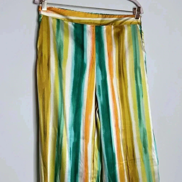 Zara STRIPED PRINT STRAIGHT CUT PANTS - Picture 5 of 9